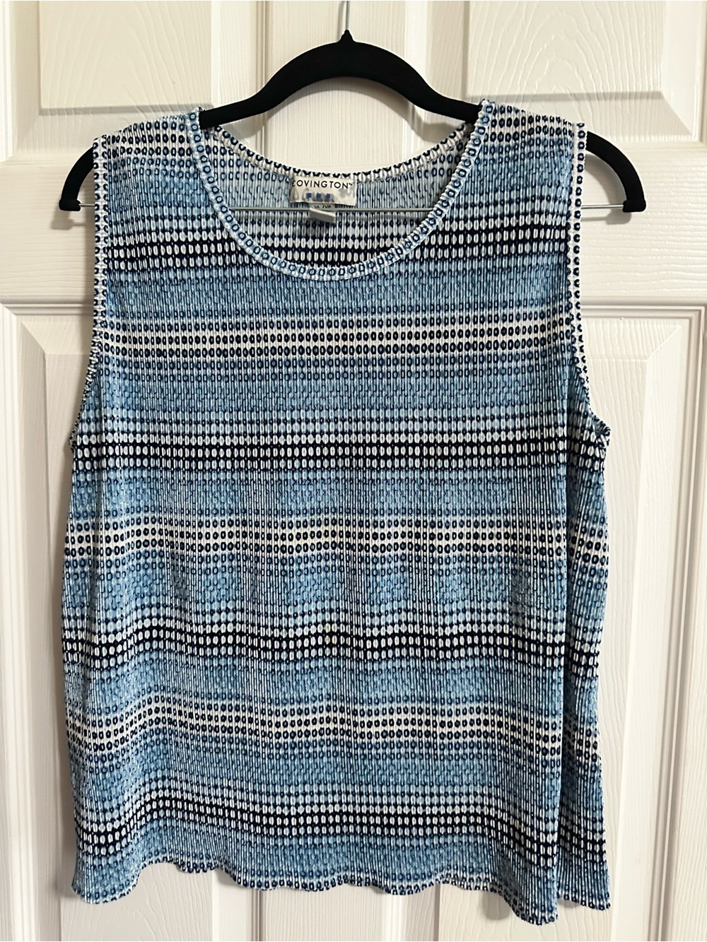 Vintage Covington Accordion Pleated Sleeveless Blouse XL